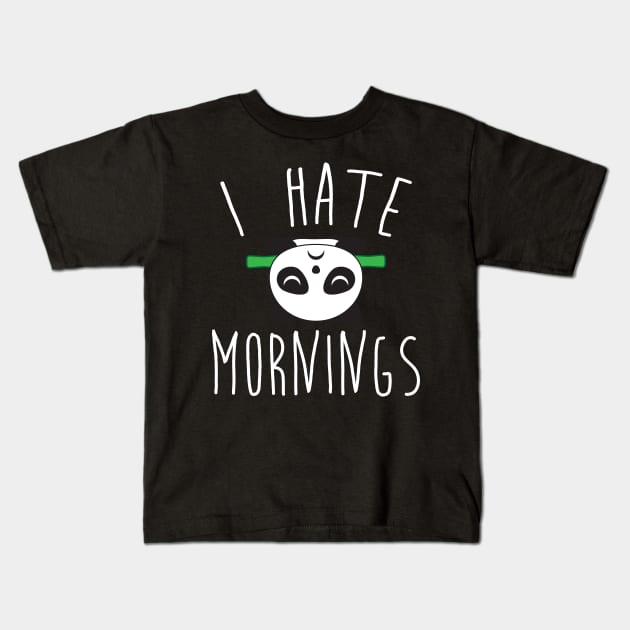 I Hate Mornings Panda Bear Funny Tee Shirt Kids T-Shirt by teespot123